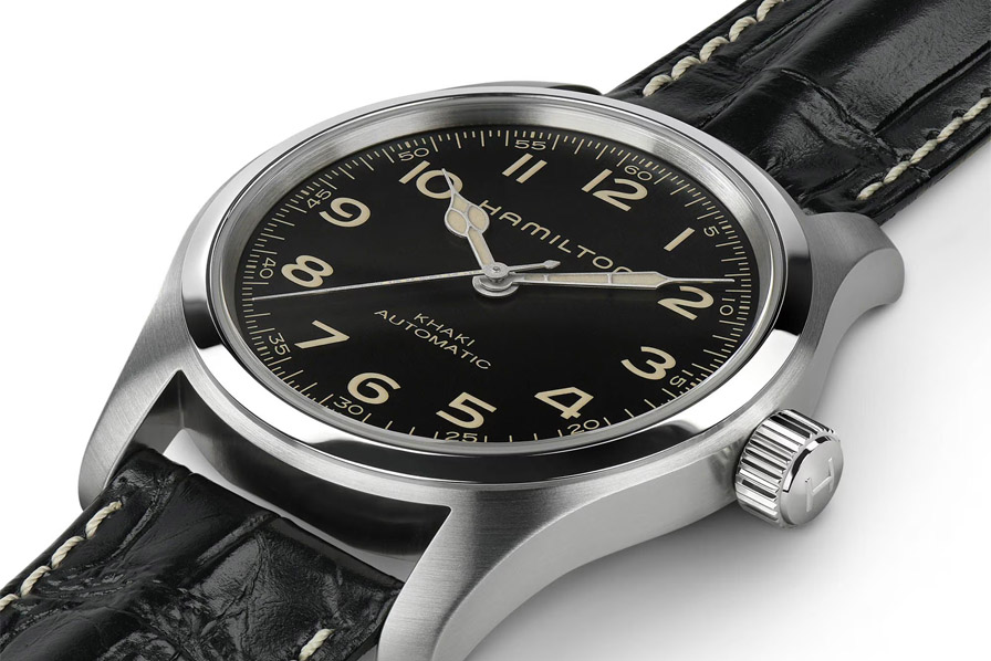 Hamilton Khaki Field Murph, con la palabra Eureka en código Morse impresa sobre el segundero